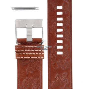 Watch Band Diesel DZ2137 light brown leather strap 26mm original - Watch Plaza