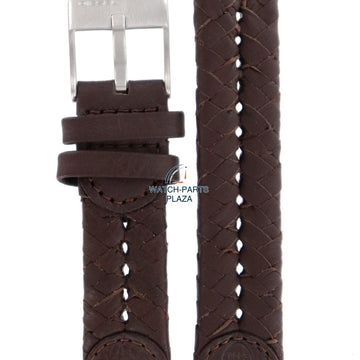 Watch Band Diesel DZ2148 dark brown leather strap 20mm original - Watch Plaza