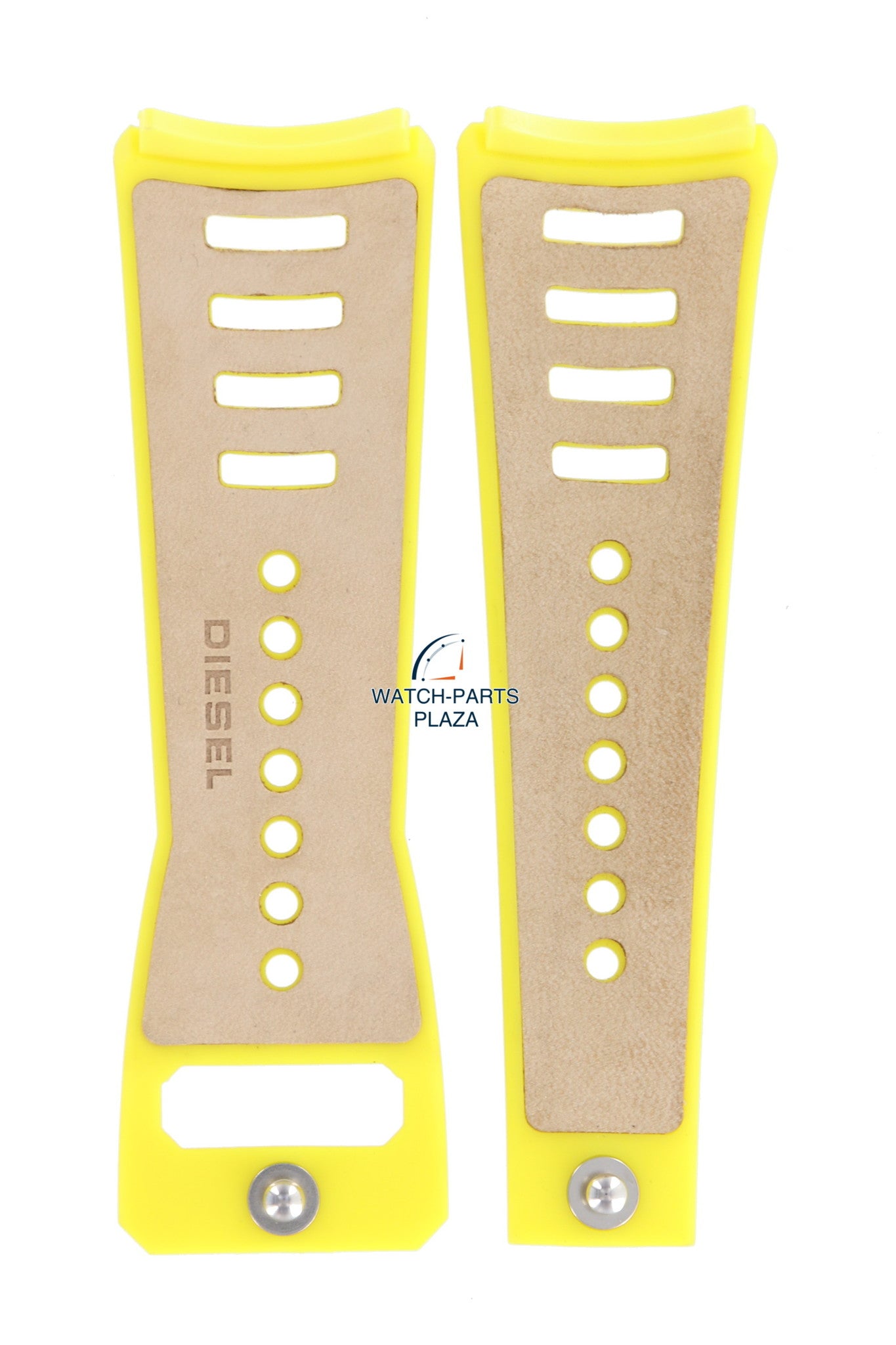 Watch Band Diesel DZ3030 yellow resin & leather strap 30mm original - Watch Plaza