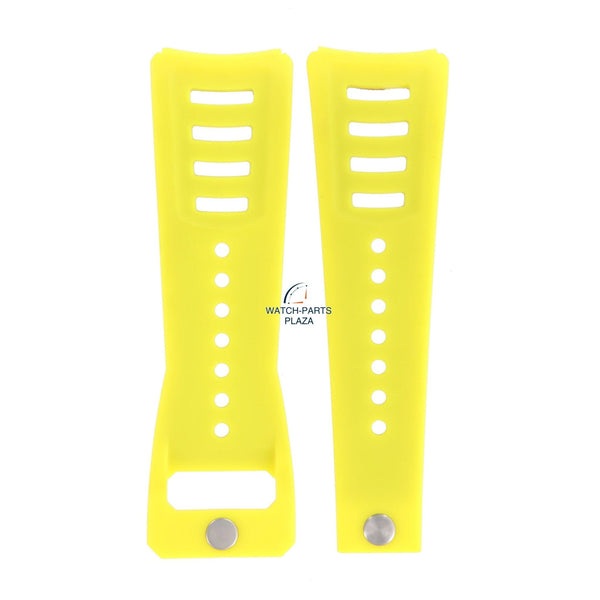 Watch Band Diesel DZ3030 yellow resin & leather strap 30mm original - Watch Plaza