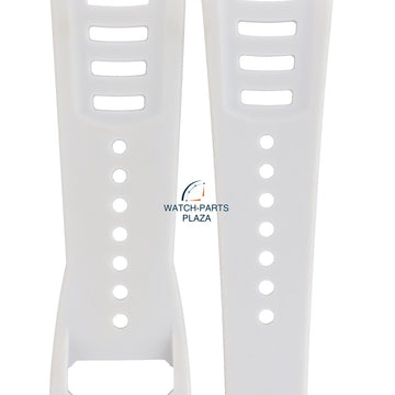 Watch Band Diesel DZ3032 white rubber & leather strap 30mm original - Watch Plaza