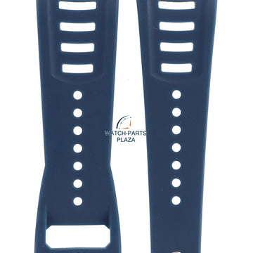 Watch Band Diesel DZ3039 blue resin & leather strap 30mm original - Watch Plaza