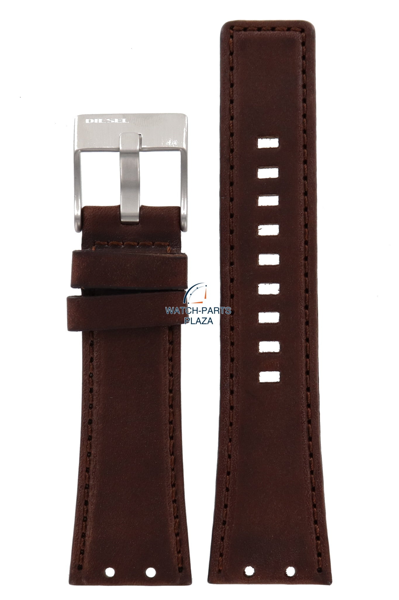Watch Band Diesel DZ4110 / DZ4111 brown leather strap 25mm - Watch Plaza