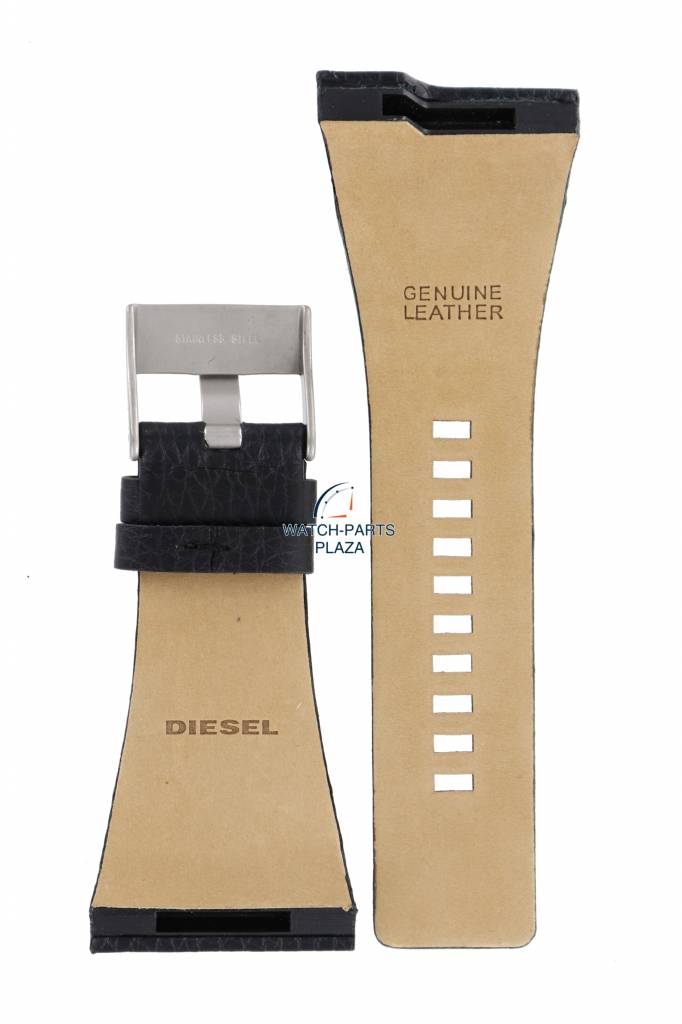 Watch Band Diesel DZ7101 Black Leather Strap 38mm DZ7102 Original - Watch Plaza