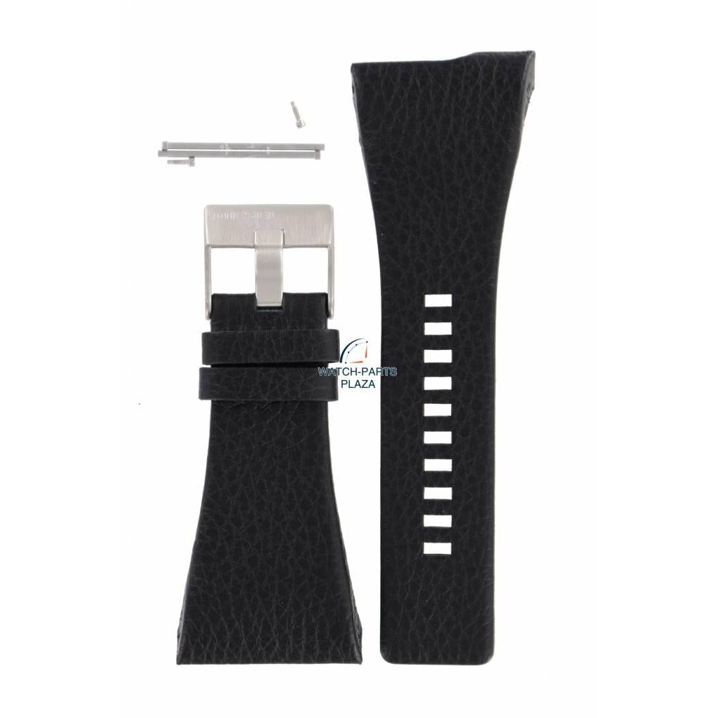 Watch Band Diesel DZ7101 Black Leather Strap 38mm DZ7102 Original - Watch Plaza