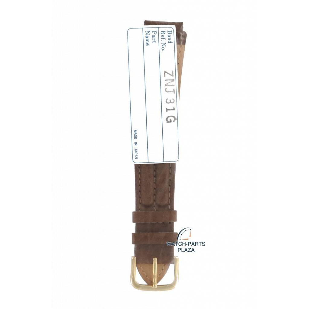 Watch Band for Seiko 8M25 - 7100, 5M22 - 6B00 Brown Leather Strap 17mm Moonphase SDT112 - Watch Plaza