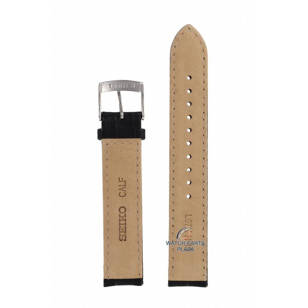 Watch Band for Seiko SGEF87 Black Leather 7N42 - 0FG0 Strap L07K H 18 mm - Watch Plaza
