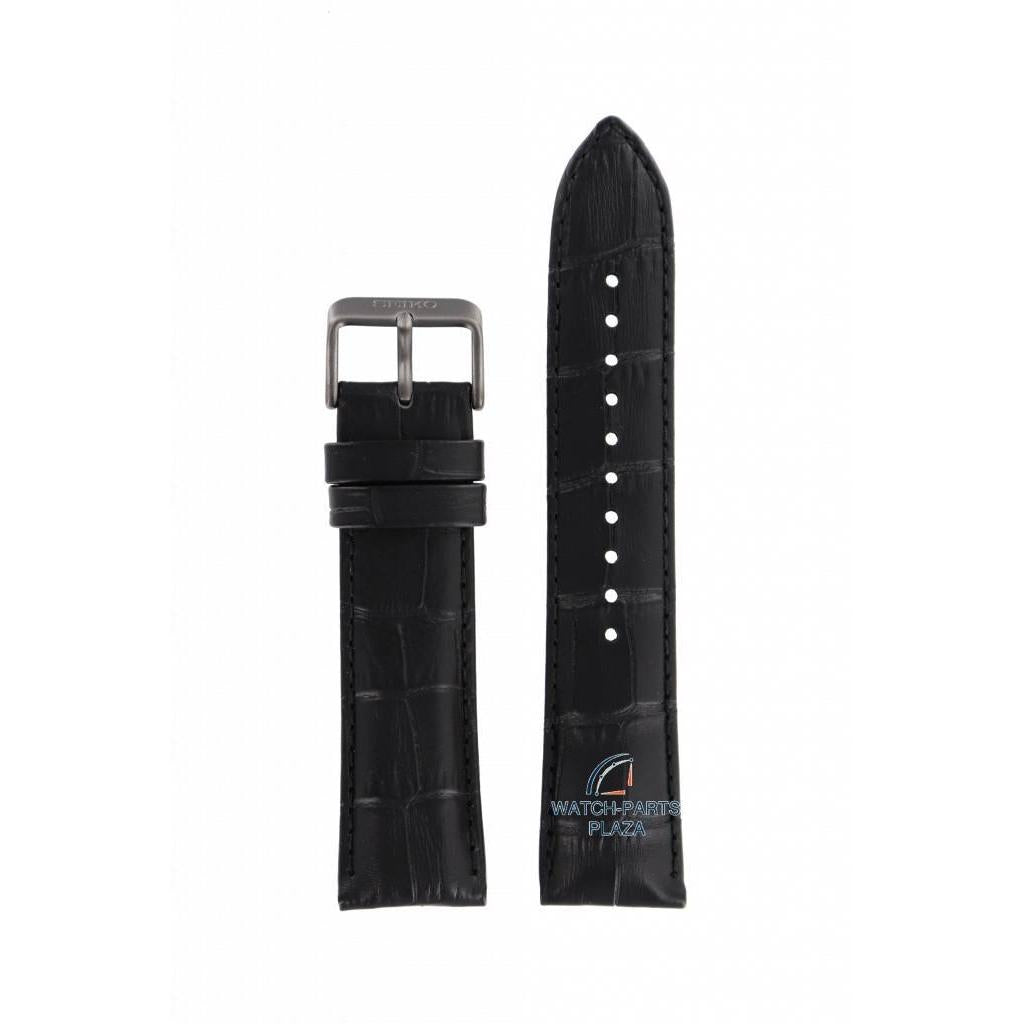 Watch Band for Seiko SKA621P1 Kinetic L07N B 22 mm Black Strap 5M82 - 0AJ0 - Watch Plaza