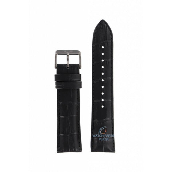 Watch Band for Seiko SKA621P1 Kinetic L07N B 22 mm Black Strap 5M82 - 0AJ0 - Watch Plaza