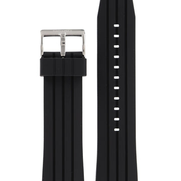 Watch Band for Seiko Solar SNE423, SSC213 Black Silicon Strap 24mm V176 - 0AA0 V157, V158 - Watch Plaza