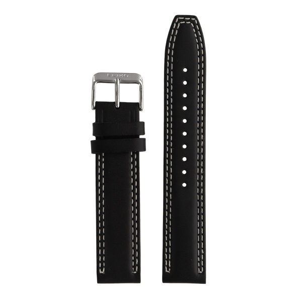 Watch Band for Seiko SSB033 Black Leather Strap 6T63 - 00D0 MecaQuartz L07M B 20mm - Watch Plaza