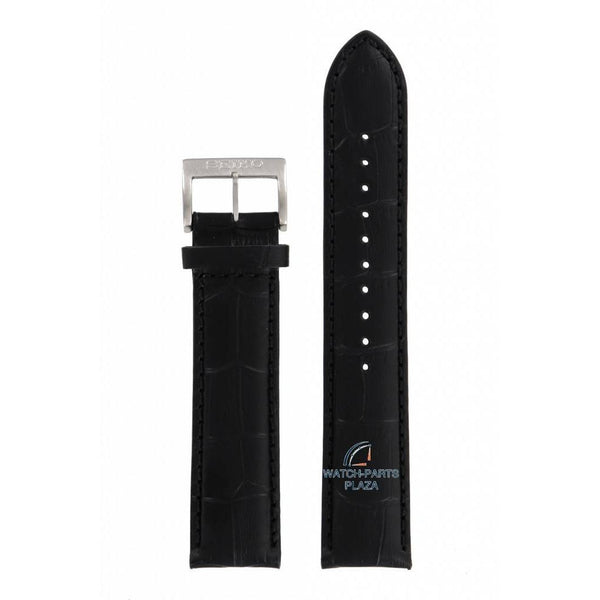 Watch Band for Seiko SSC223 Solar Black Leather Strap V175 - 0CH0 LOBC H 21 mm - Watch Plaza