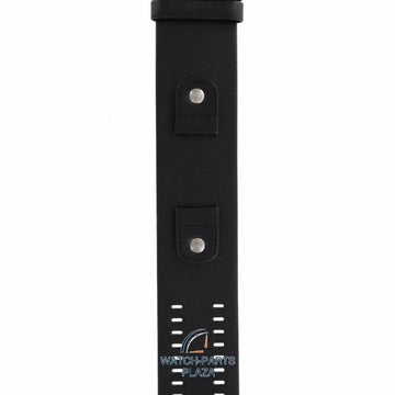 Watch Band Fossil Big Tic JR8200 Black Leather Strap 20mm Flame - Watch Plaza