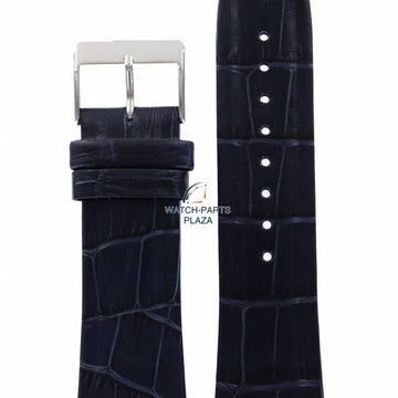 Watch Band Guess Rigor W0040G7 Blue Genuine Leather Strap 22mm original - Watch Plaza
