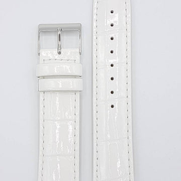 Watch Band Guess W0069L1 Swarovski White Genuine Leather Strap 20mm authentic - Watch Plaza