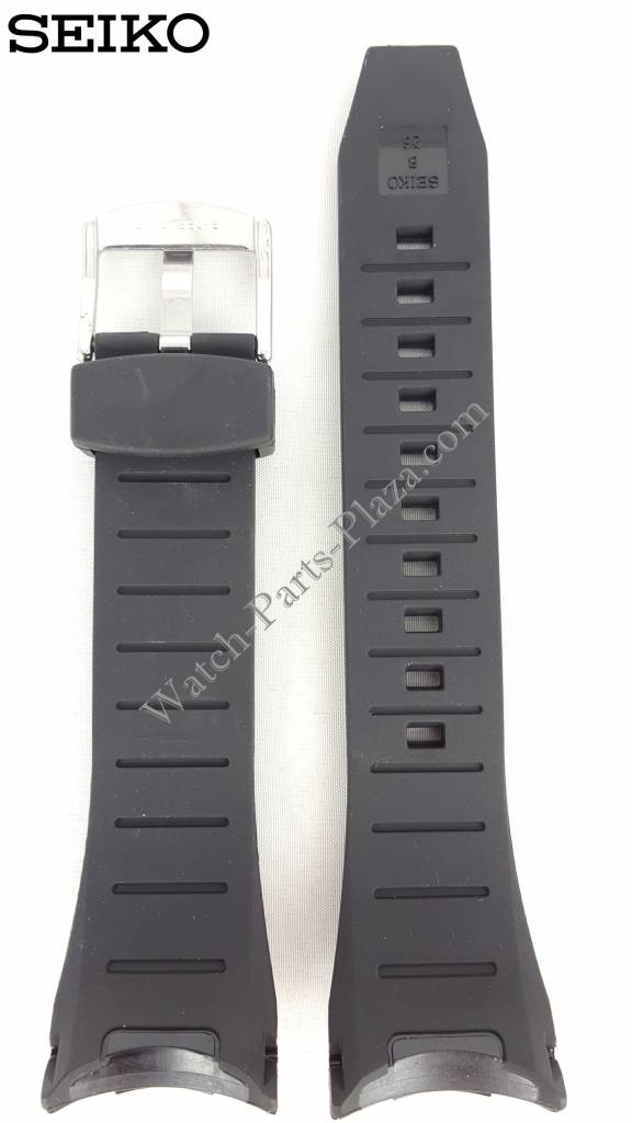 Watch Band Seiko 7T62 - 0HT0 Black Rubber SNAC01P1 Strap SNAB99P1 26mm - Watch Plaza