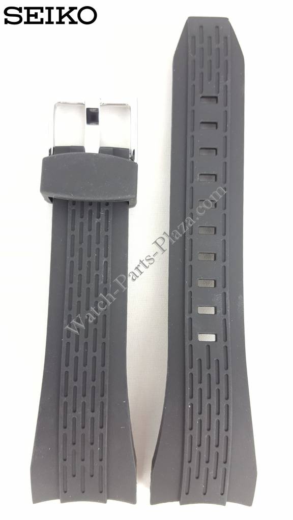 Watch Band Seiko 7T62 - 0HT0 Black Rubber SNAC01P1 Strap SNAB99P1 26mm - Watch Plaza