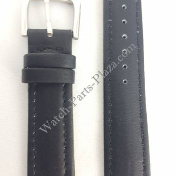 Watch Band Seiko 8M25 - 7030 Magic Hands Sport 18mm black leather strap - Watch Plaza