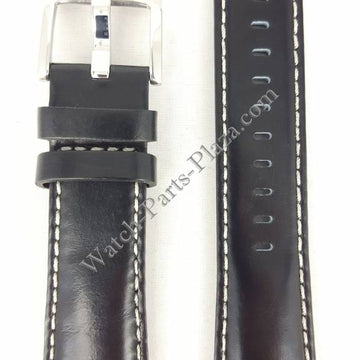 Watch Band Seiko Prospex SUN053P1 Black Leather Strap L0E8 B 24 mm 5M85 - 0AE0 - Watch Plaza