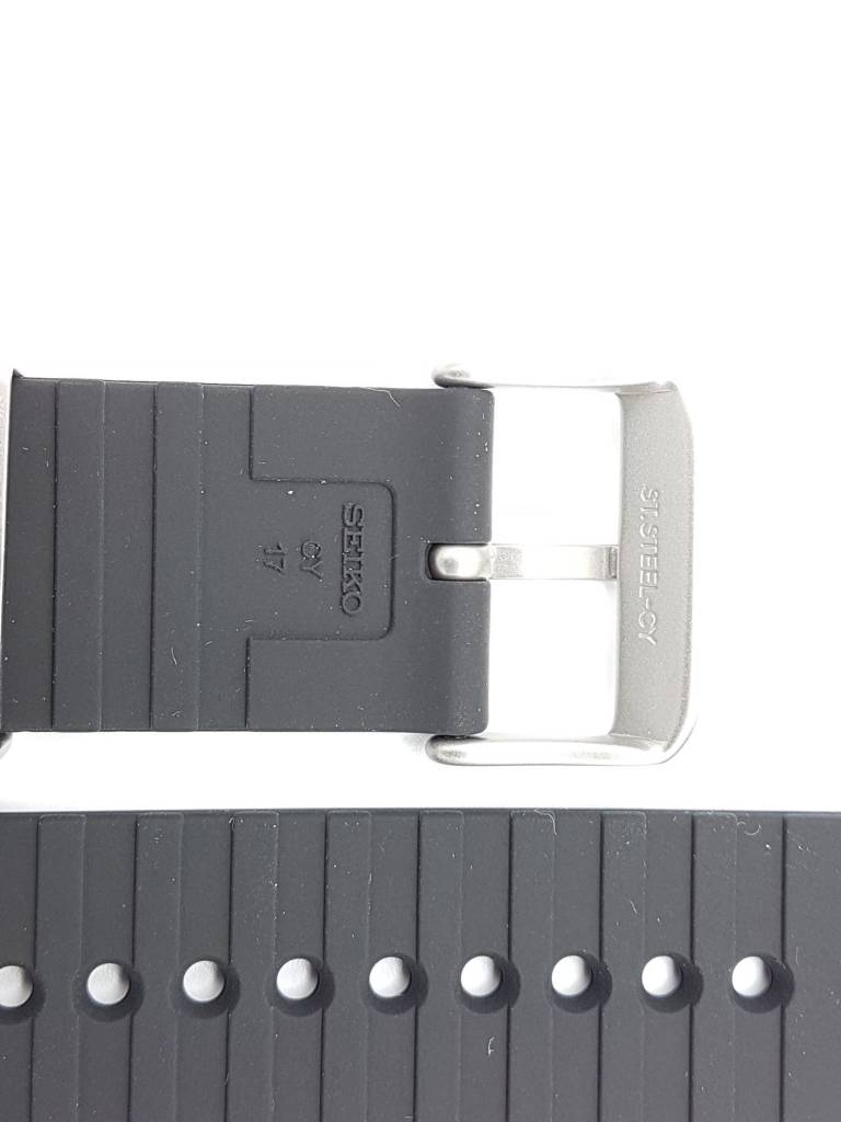 Watch Band Seiko Scuba Diver SBEE001 SBEE002 Black Strap CY 17mm 7N36 - 0AG0 - Watch Plaza