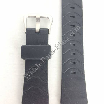 Watch Band Seiko Sports 150 7T32 - 6D9F black silicon strap 18mm yellow texted SDW323 - Watch Plaza
