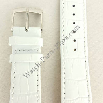 Watch Band Seiko Sportura Ladies SND889P1 White Leather Strap 7T92 - 0HP0 20mm - Watch Plaza