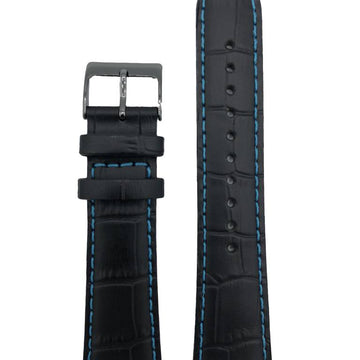 Watch Band SNDD71 Black ION Leather 7T92 - 0NK0 Strap L08C H 22mm Replacement - Watch Plaza