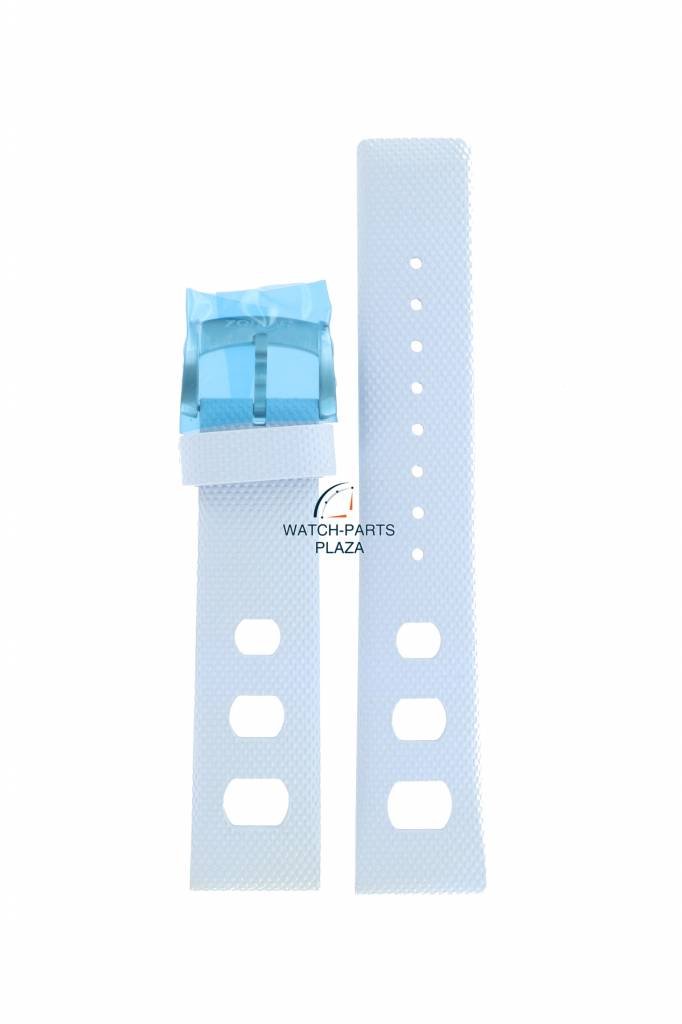 Watch Band ZO2230, ZO2237 Zodiac Sea Dragon Blue Silicon Strap 20mm - Watch Plaza