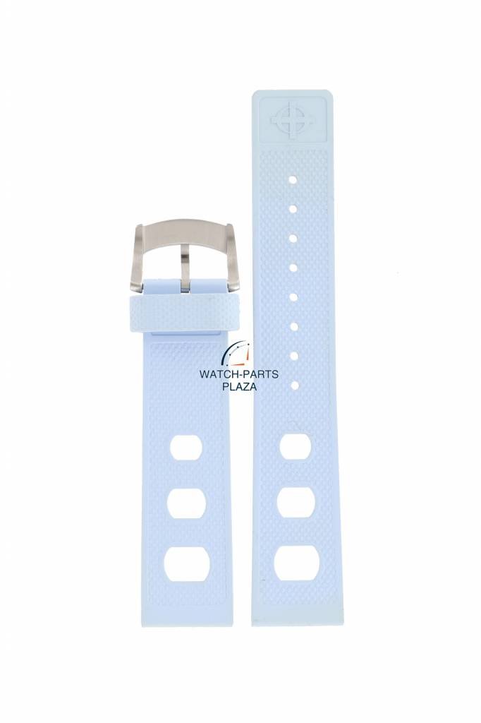 Watch Band ZO2230, ZO2237 Zodiac Sea Dragon Blue Silicon Strap 20mm - Watch Plaza