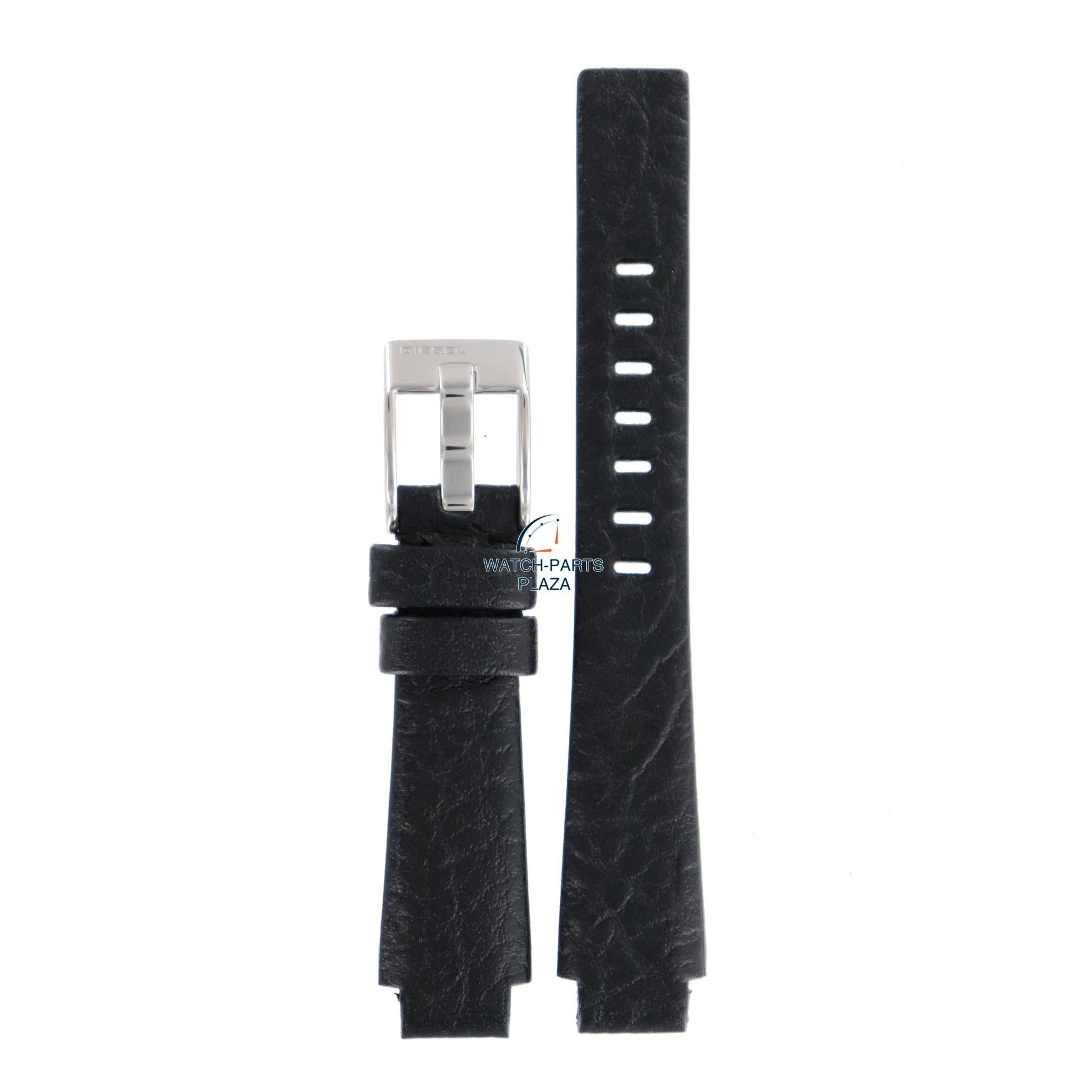 Watch Strap Diesel DZ1033 black leather band 13mm - Watch Plaza