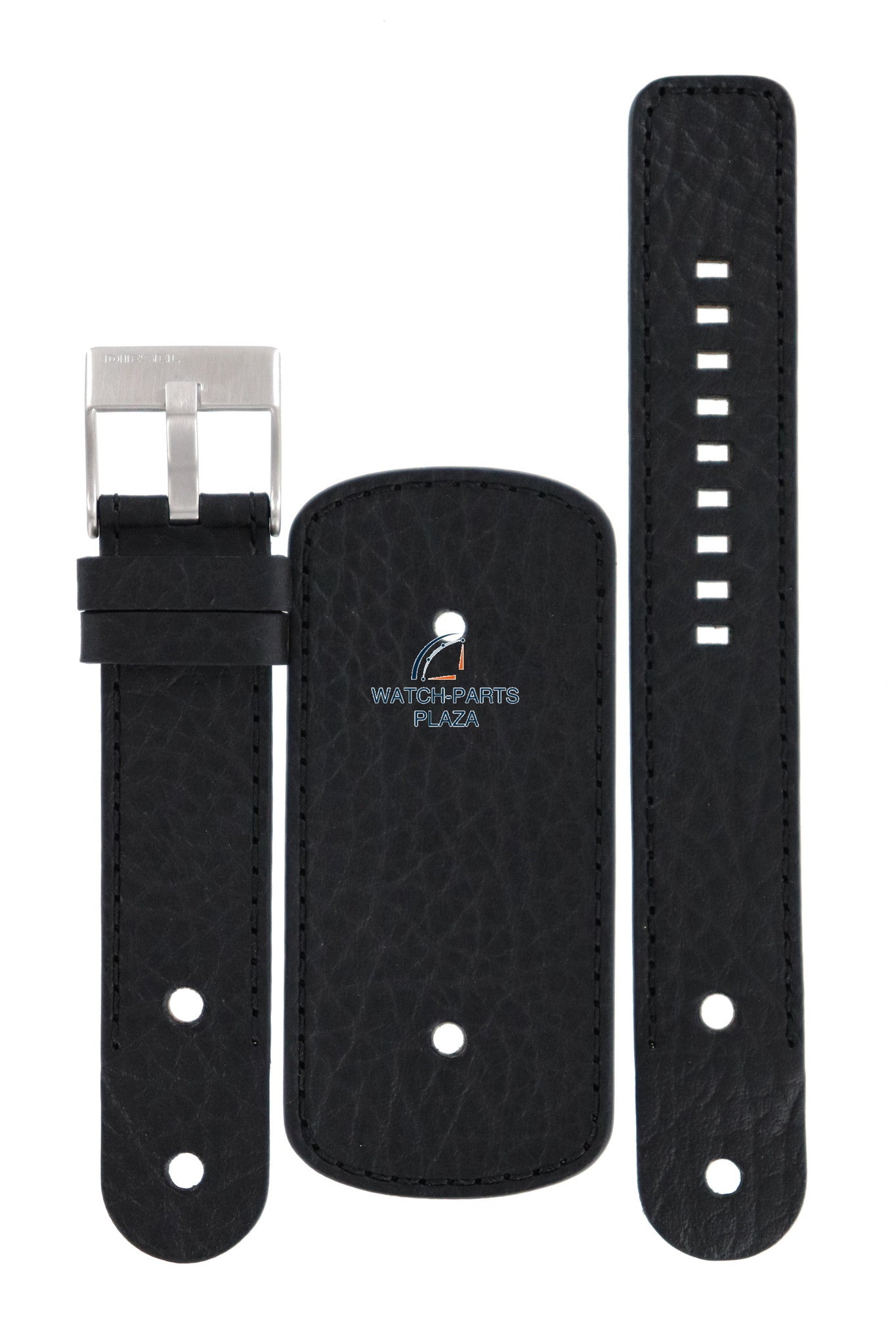 Watch Strap Diesel DZ2046 black genuine leather band 22mm original - Watch Plaza