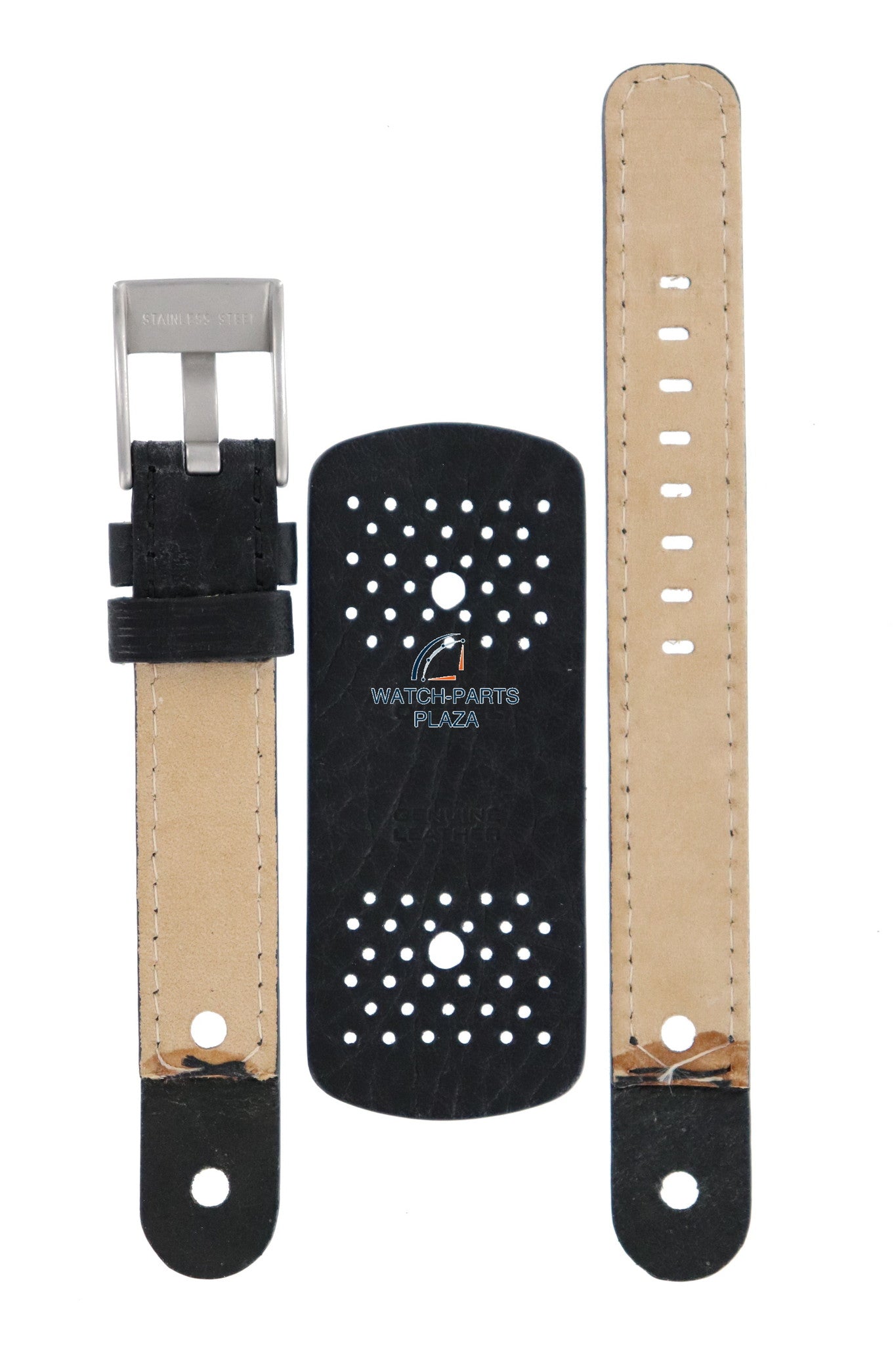 Watch Strap Diesel DZ2056 black cuff leather band 16mm genuine - Watch Plaza