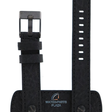 Watch Strap Diesel DZ2079 black buckle leather band 16mm original - Watch Plaza