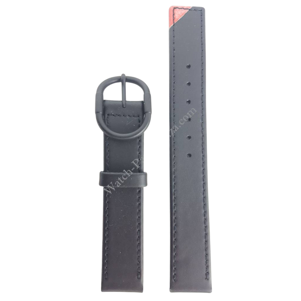 Watchband 7320 - 6220 Seiko Skyliner Diashock 15mm Black leather strap 15mm BLA20D - Watch Plaza