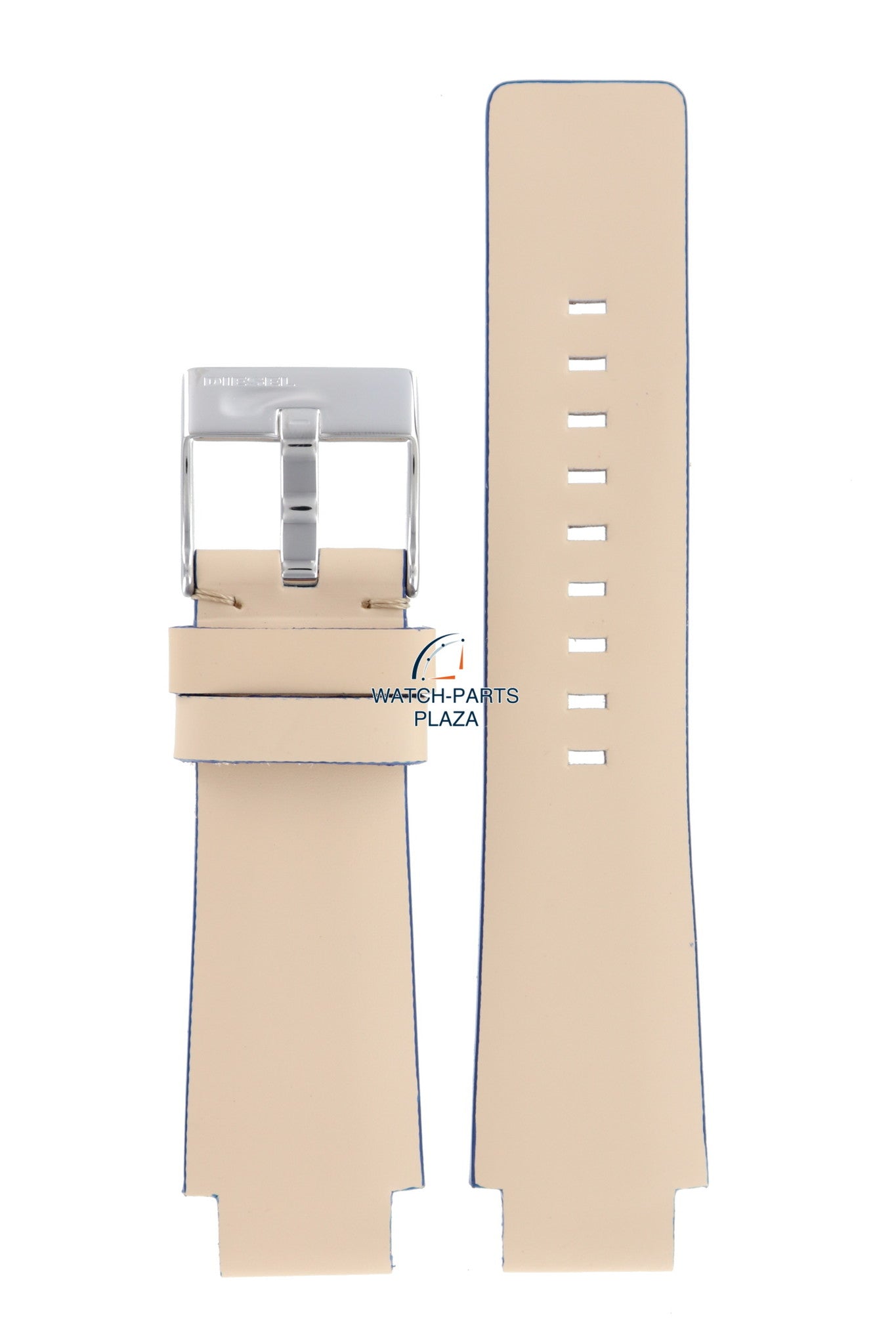 WatchBand Diesel DZ1048 cream leather strap 18mm original beige - Watch Plaza