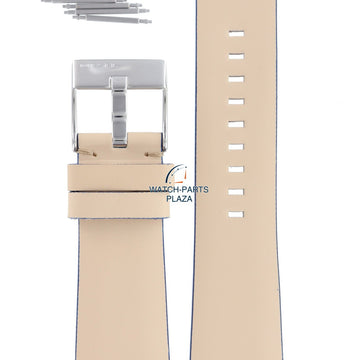 WatchBand Diesel DZ1048 cream leather strap 18mm original beige - Watch Plaza