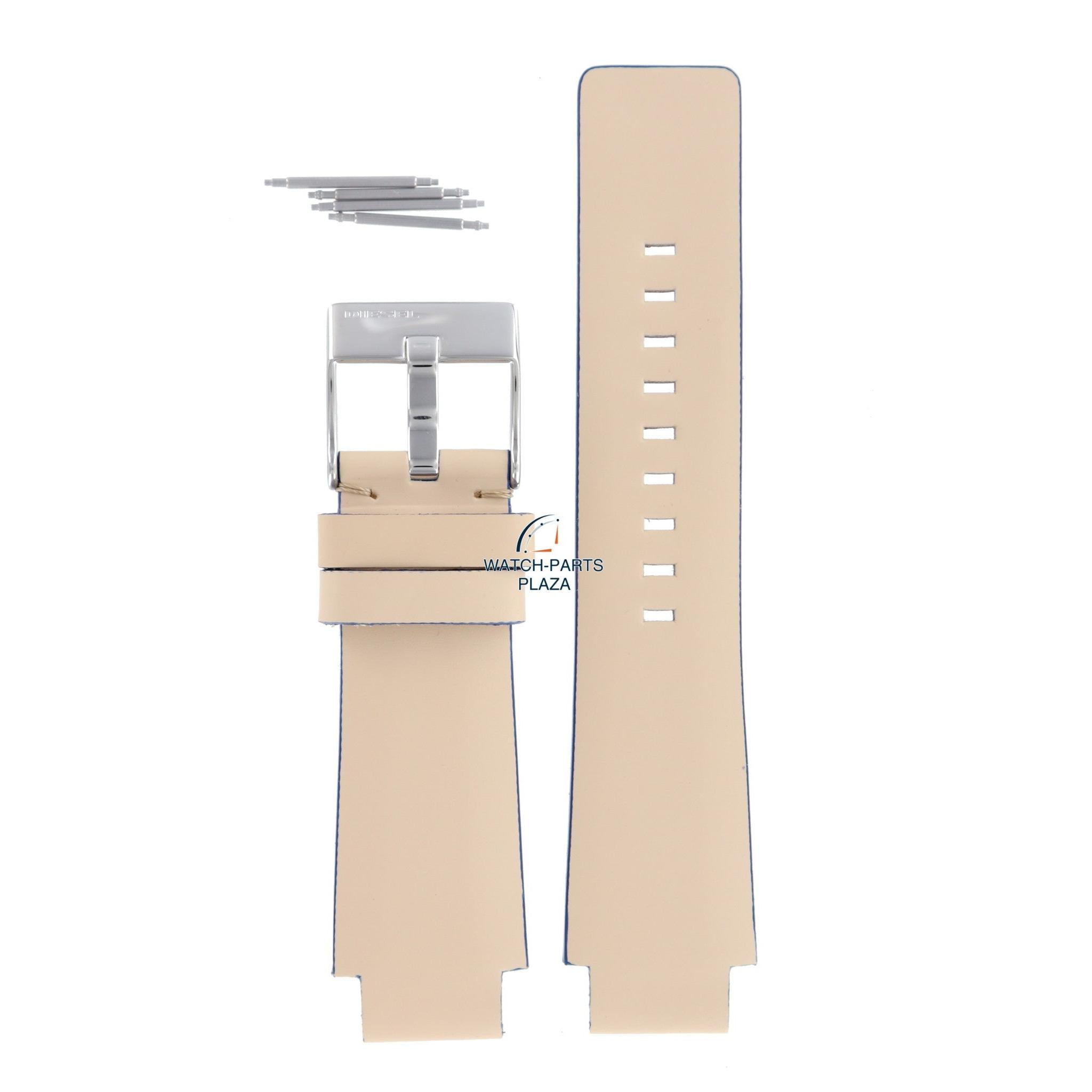 WatchBand Diesel DZ1048 cream leather strap 18mm original beige - Watch Plaza