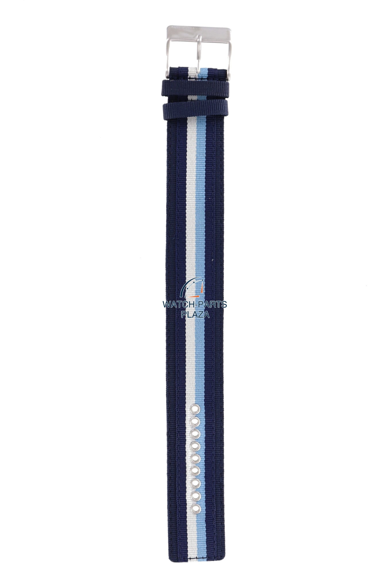 Watchband Diesel DZ2041 original blue canvas & leather strap 27mm DZ - 2041 - Watch Plaza