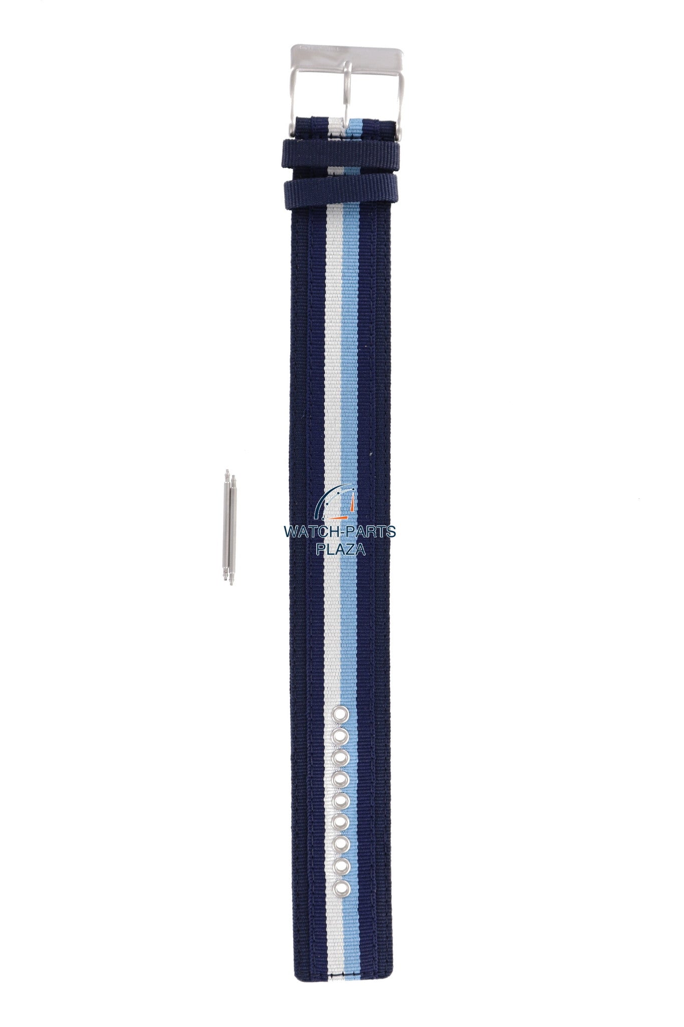 Watchband Diesel DZ2041 original blue canvas & leather strap 27mm DZ - 2041 - Watch Plaza