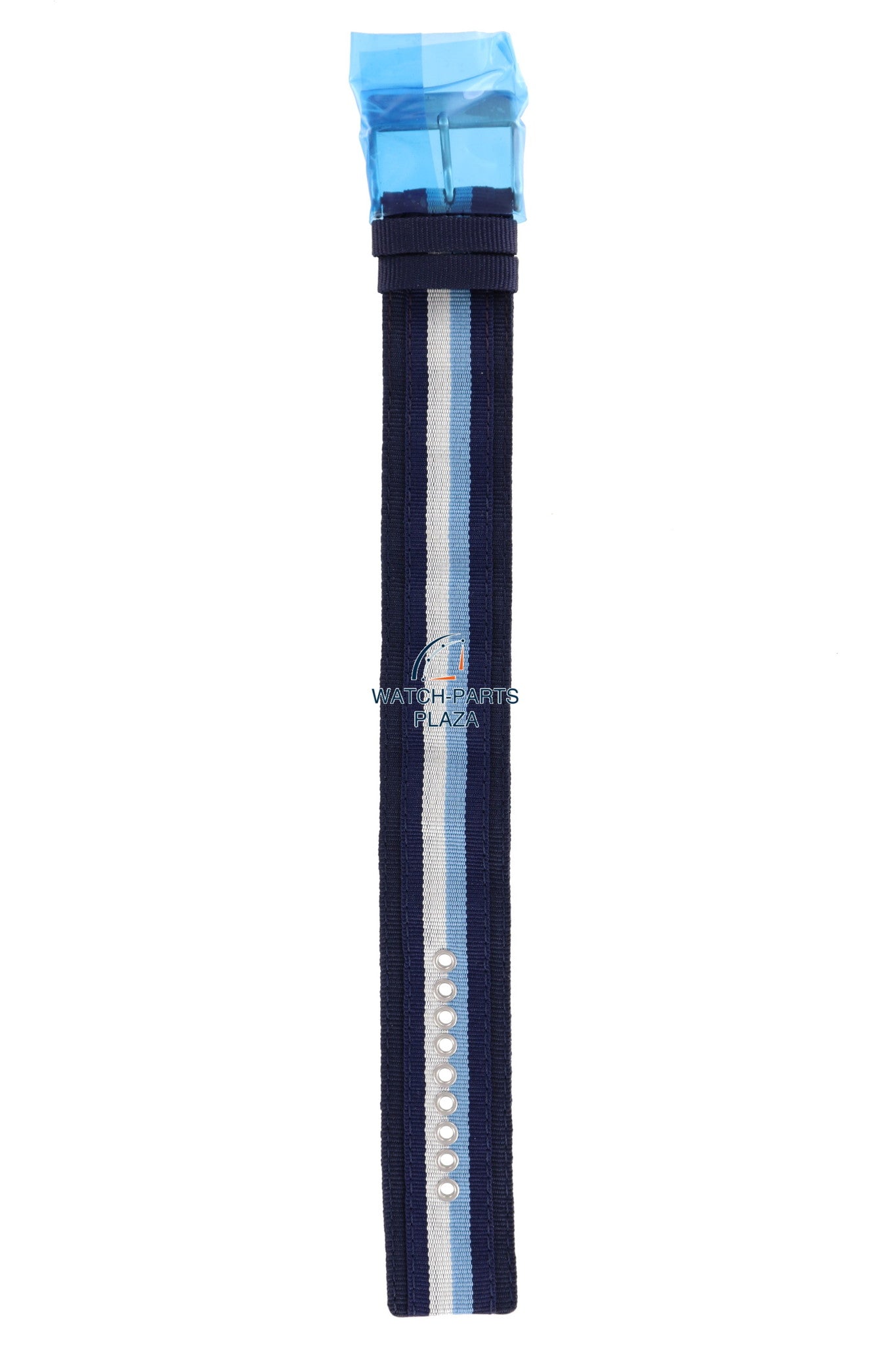 Watchband Diesel DZ2041 original blue canvas & leather strap 27mm DZ - 2041 - Watch Plaza