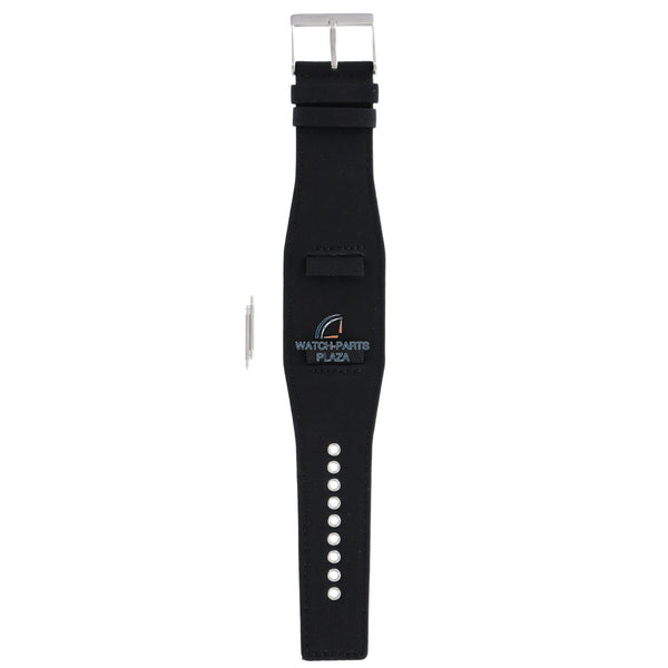 Watchband Diesel DZ2048 black original cuff leather strap 22mm DZ - 2048 - Watch Plaza