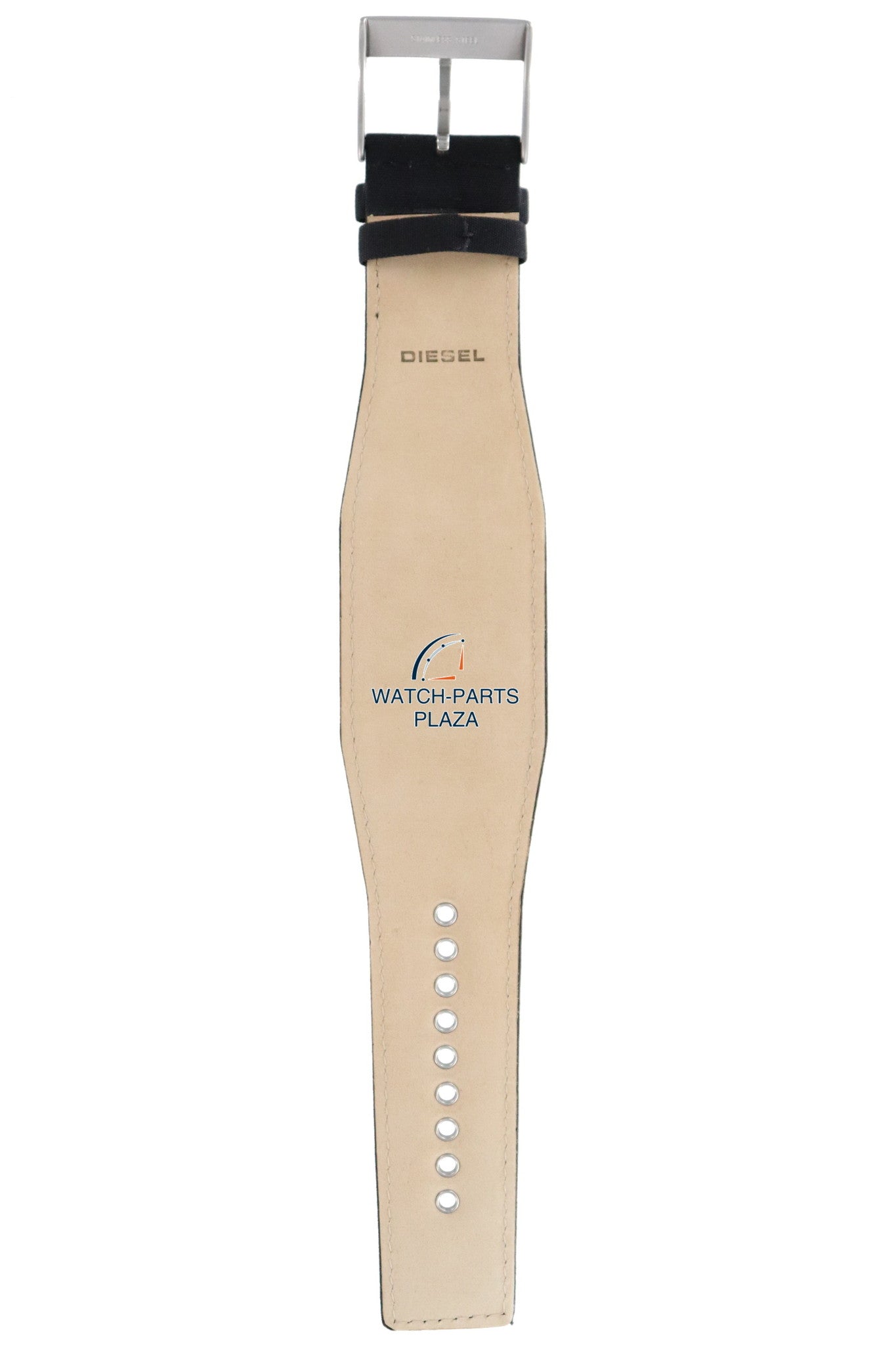 Watchband Diesel DZ2048 black original cuff leather strap 22mm DZ - 2048 - Watch Plaza