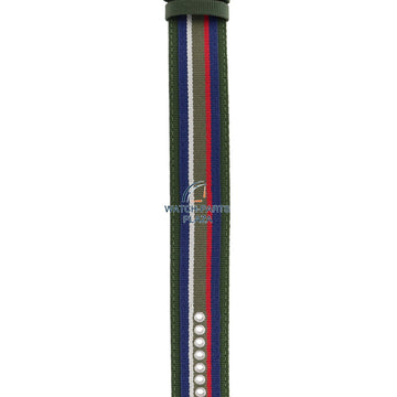 Watchband Diesel DZ2057 original green & blue canvas / leather strap 27mm DZ - 2057 - Watch Plaza