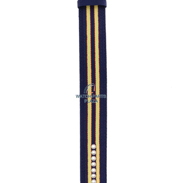 Watchband Diesel DZ2059 original yellow & dark blue canvas / leather strap 27mm DZ - 2059 - Watch Plaza