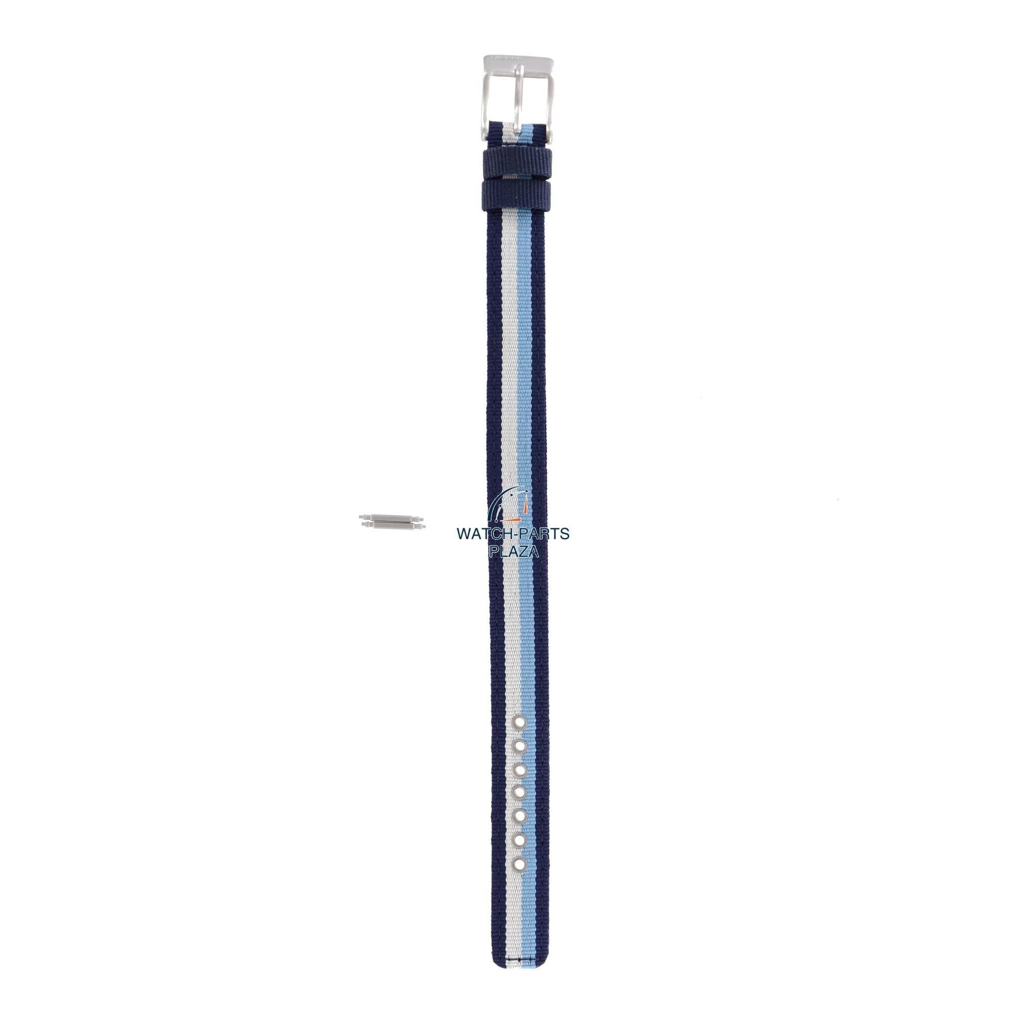 Watchband Diesel DZ2083 original blue canvas / leather strap 14mm DZ - 2083 - Watch Plaza