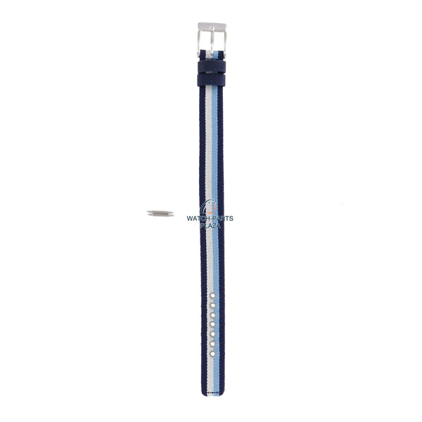 Watchband Diesel DZ2083 original blue canvas / leather strap 14mm DZ - 2083 - Watch Plaza