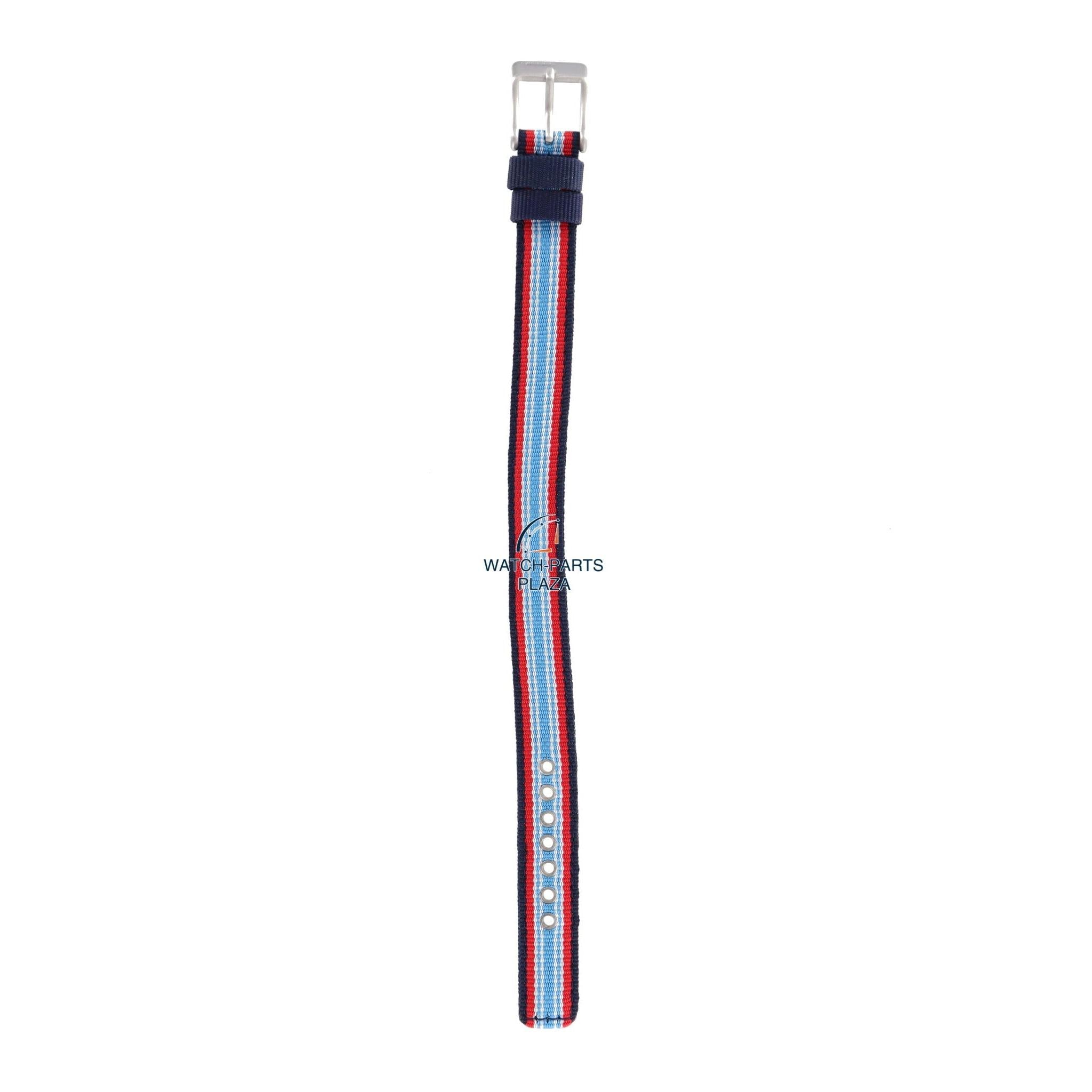 Watchband Diesel DZ2084 original blue & red canvas / leather strap 14mm DZ - 2084 - nylon - Watch Plaza