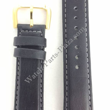 Watchband Seiko 5T32 7A40 / 7T32 7A50 Black leather strap 19mm BQA40G - Watch Plaza