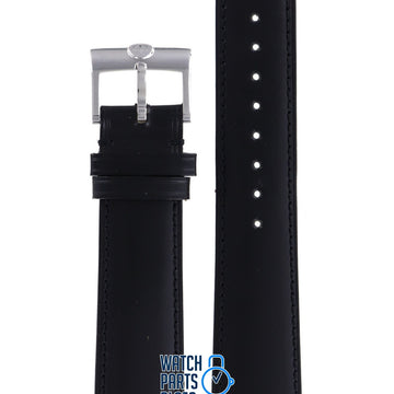 Zodiac ZO1000 Watch Band ZO - 1000 Black Leather 20 mm - Watch Plaza