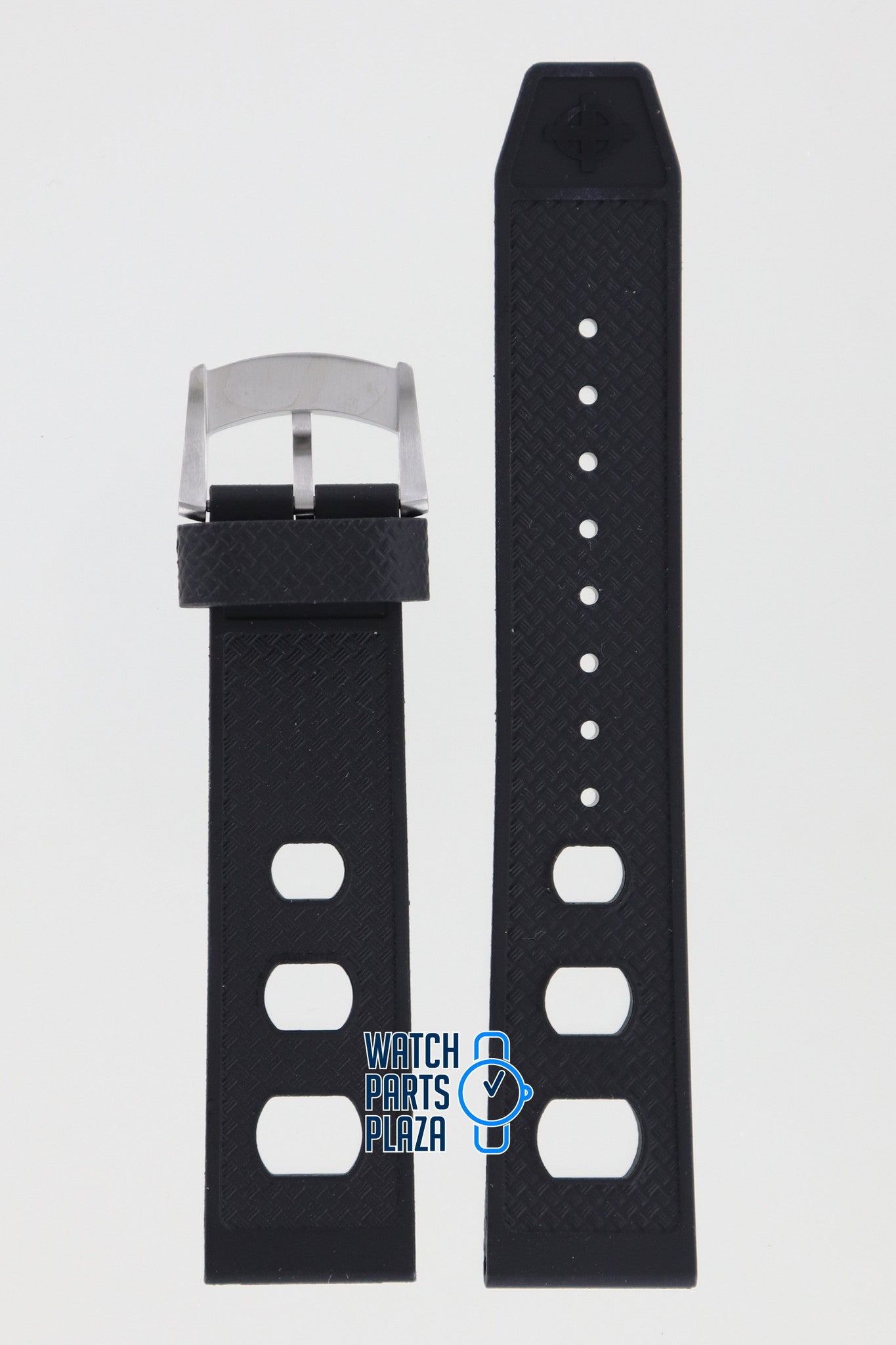 Zodiac ZO2200 Watch Band ZO - 2200 Black Silicone 20 mm Sea Dragon - Watch Plaza